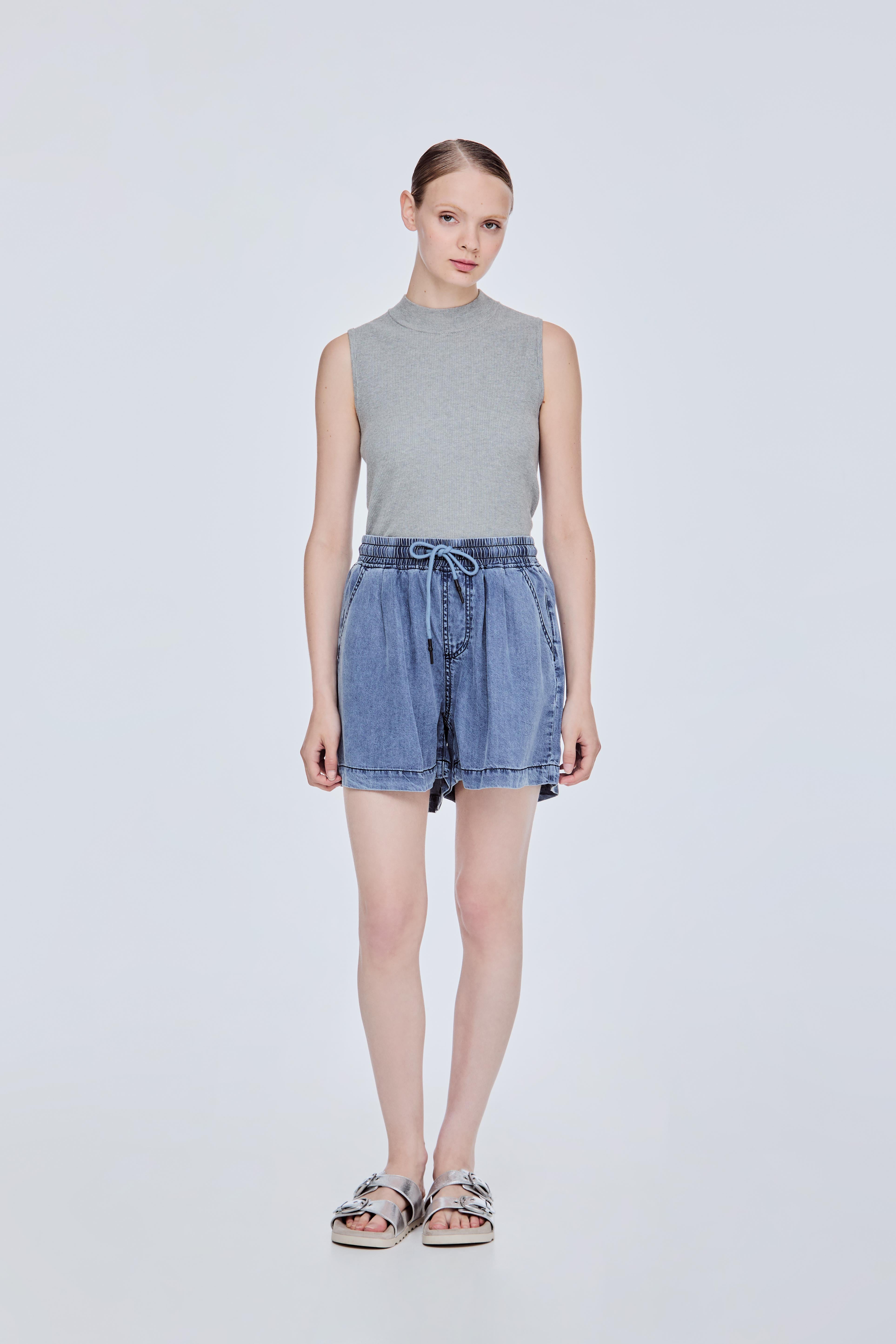 Soft Elasticated Denim Shorts