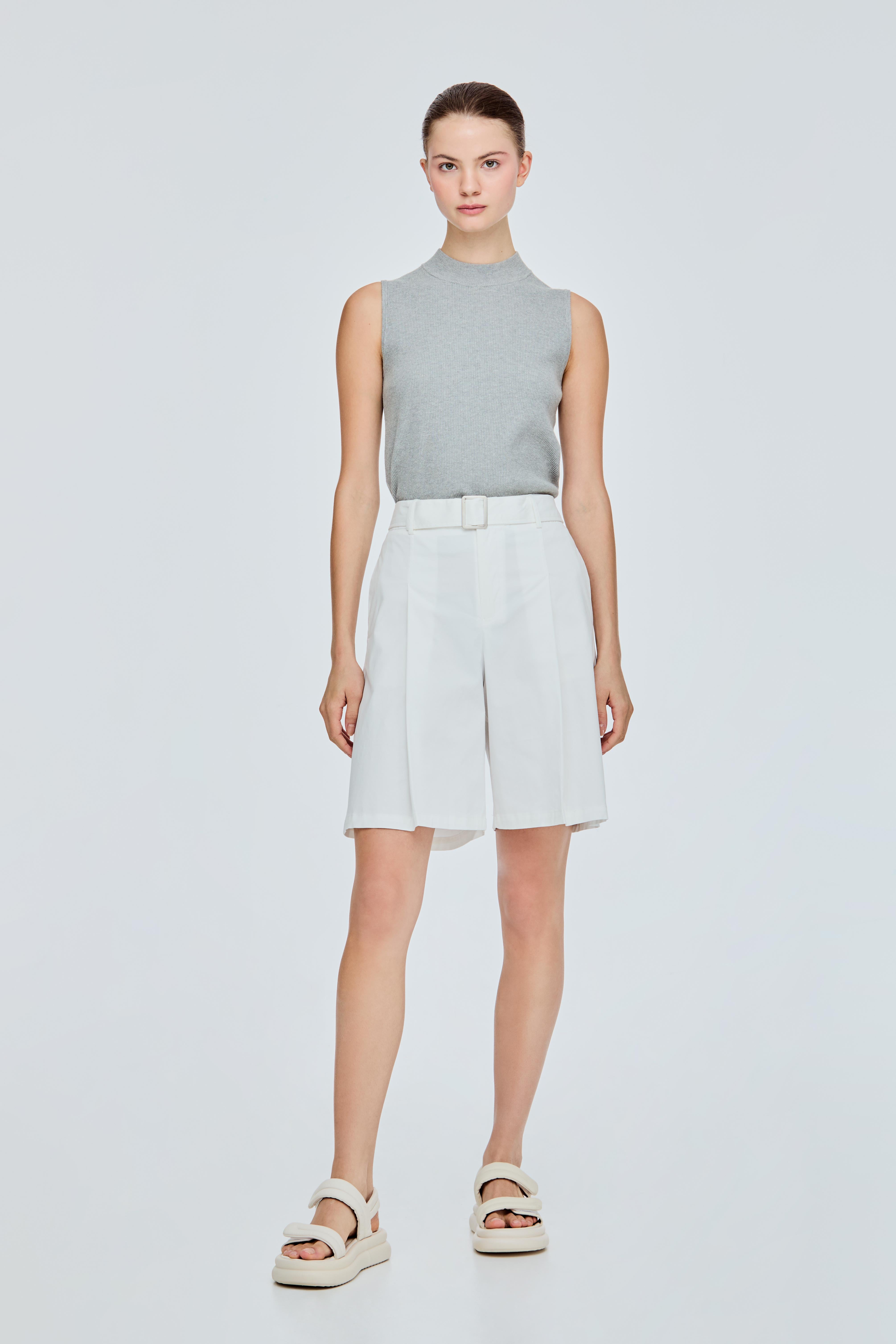 Pleated Bermuda Shorts