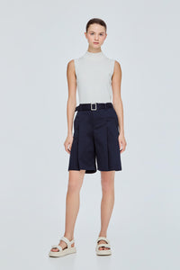 Pleated Bermuda Shorts