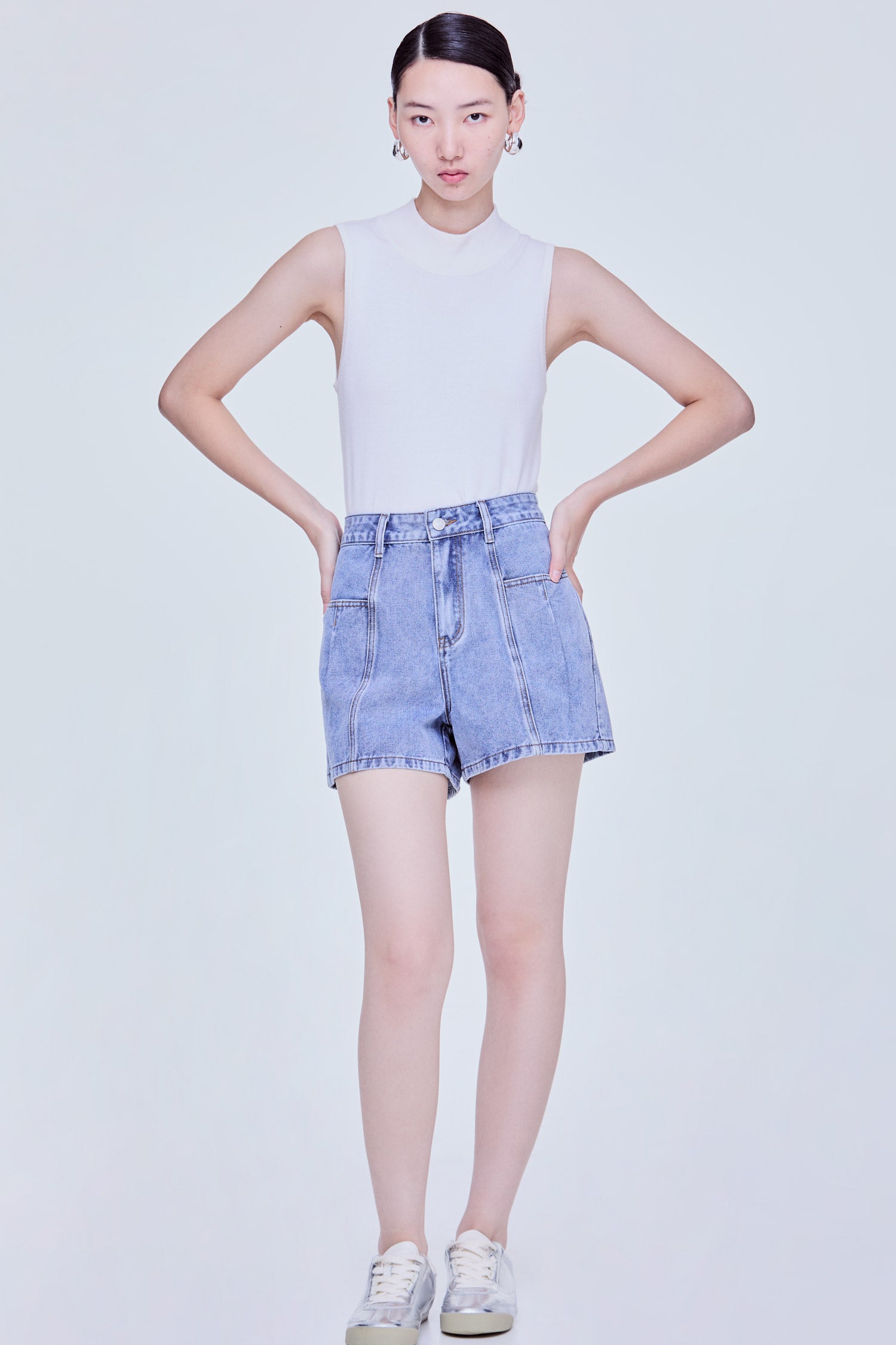Panelled Denim Shorts – iORA