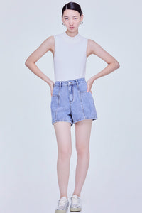 Panelled Denim Shorts