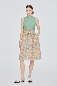 Printed Elasticated Waist Flare Skirt