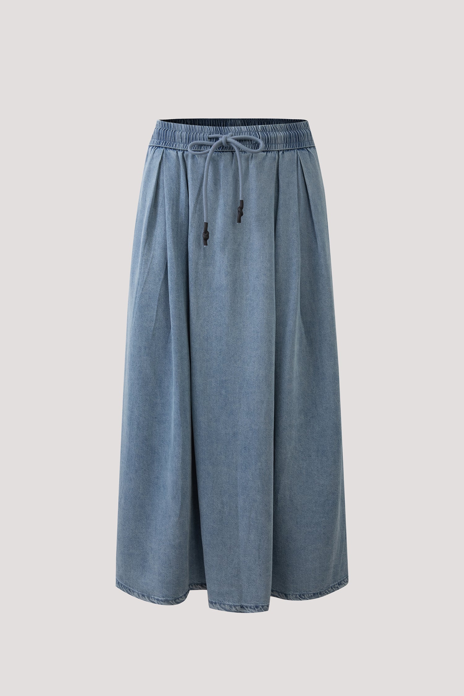Elasticated Denim Pleat Skirt