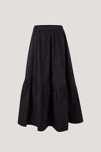 Asymmetrical Gathers Midi Skirt