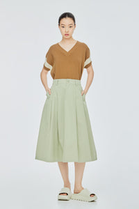 Pleated A-Line Skirt