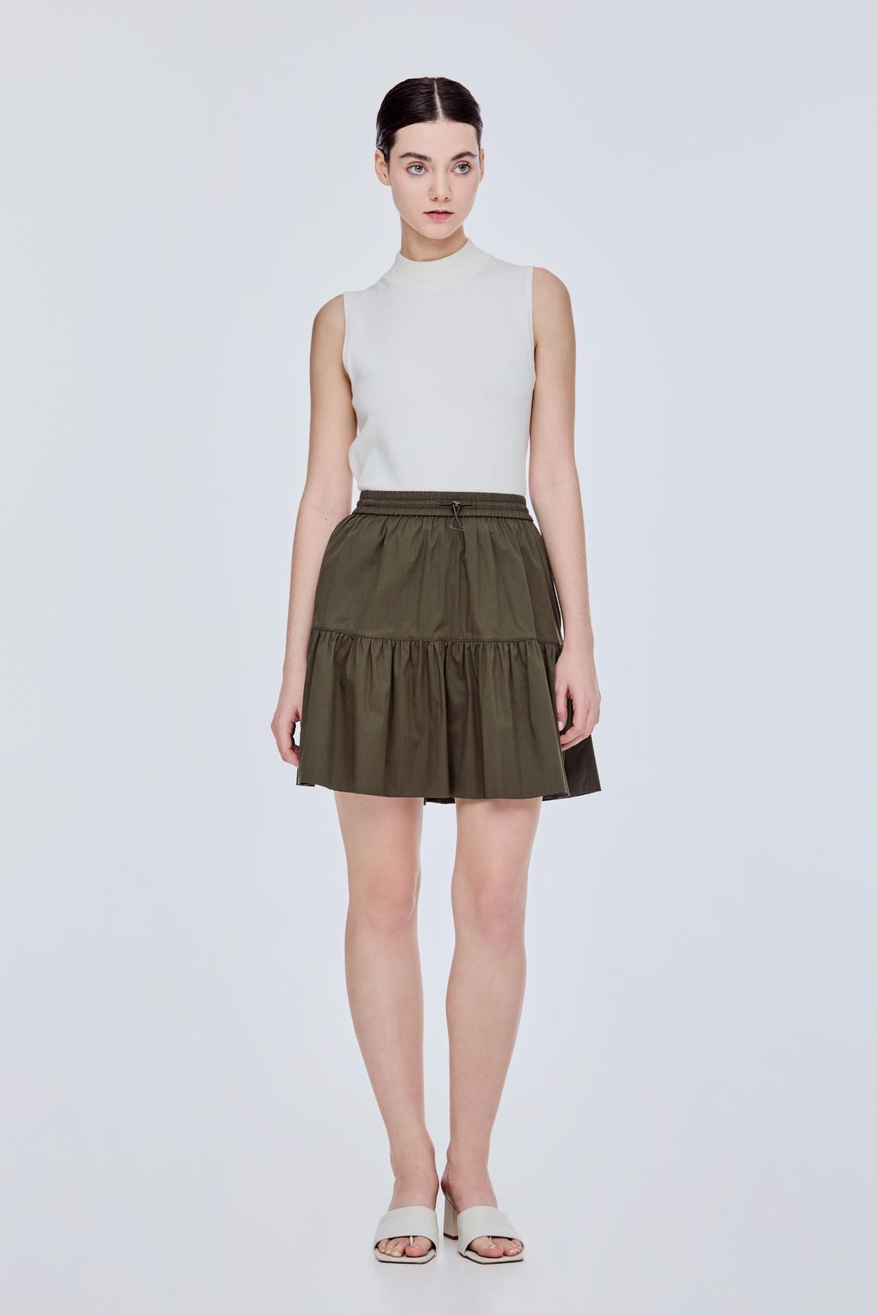 Gathered Tiered Mini Skirt