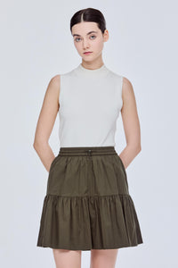 Gathered Tiered Mini Skirt