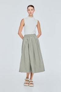 Gathered Maxi Flare Skirt