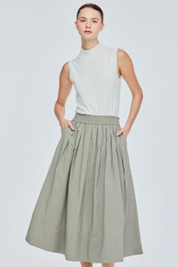 Gathered Maxi Flare Skirt