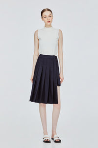 Asymmetrical Pleated Wrap Skirt