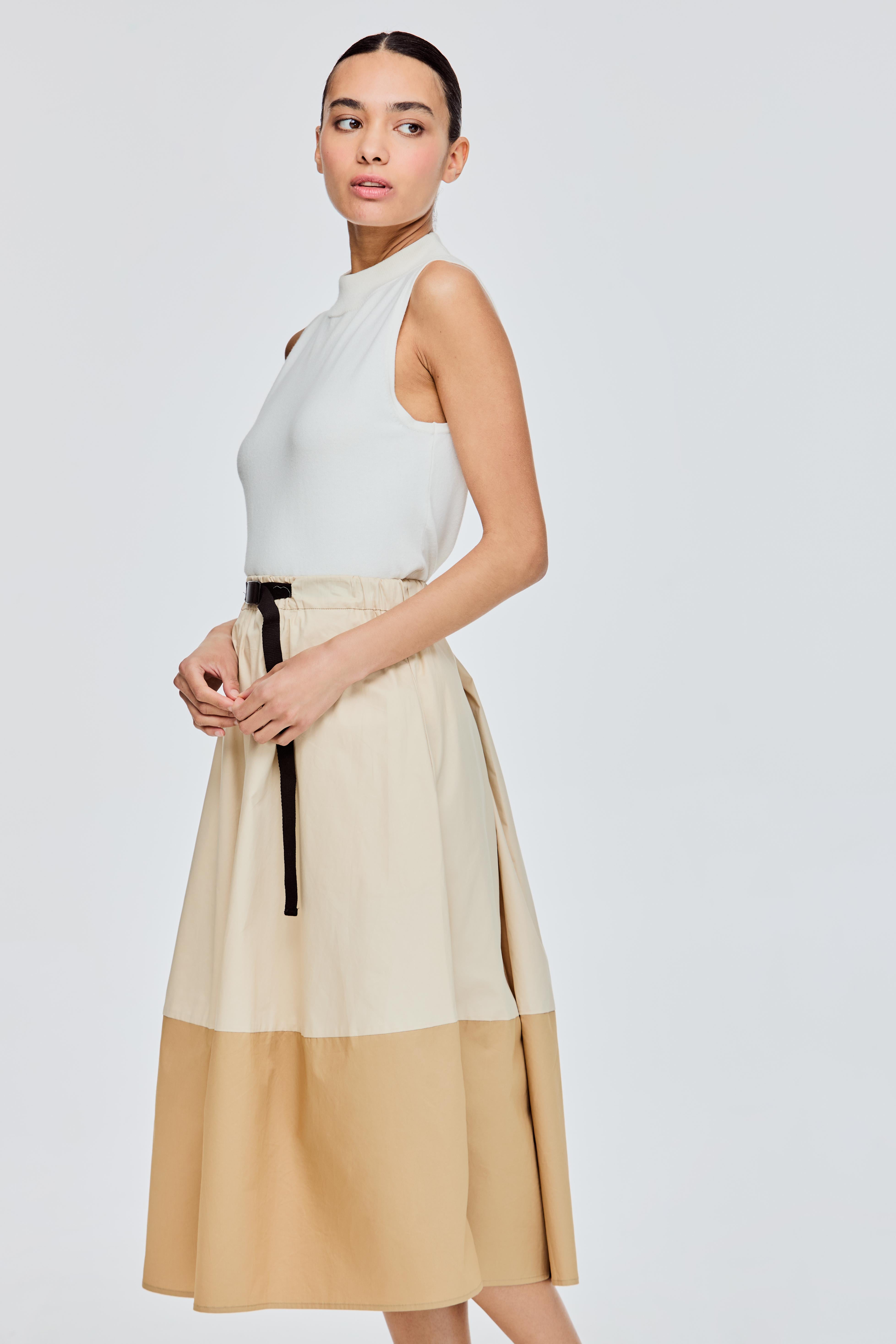 Two Tone Flare Skirt