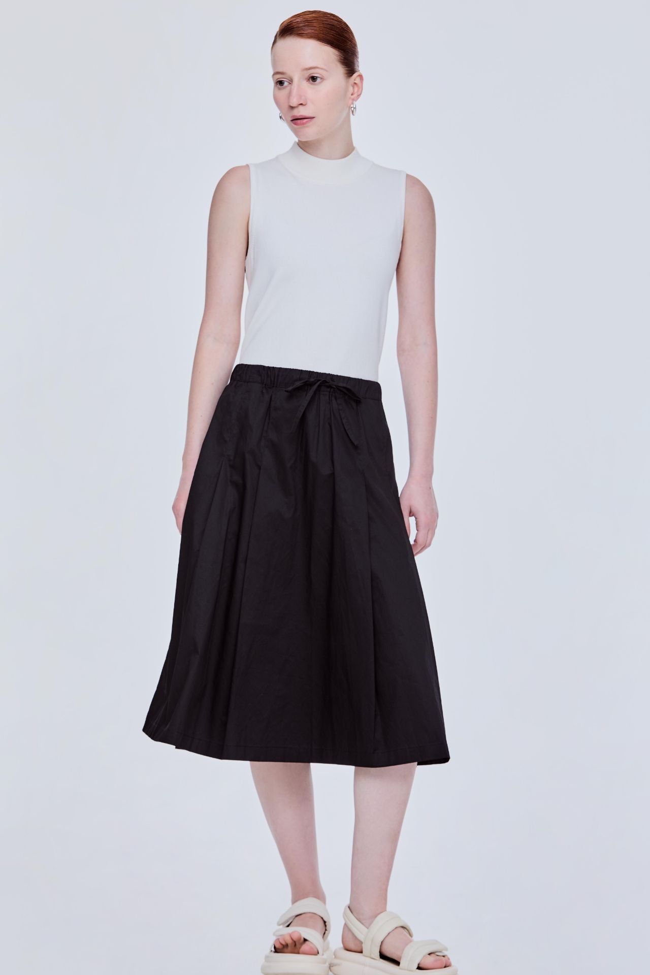 Gathered Maxi Flare Skirt