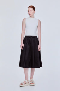 Gathered Maxi Flare Skirt