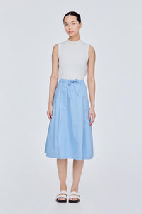 Gathered Maxi Flare Skirt