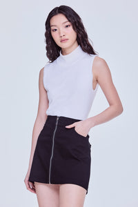 Metal Zip Mini Skirt