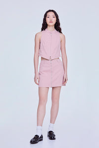Metal Zip Mini Skirt