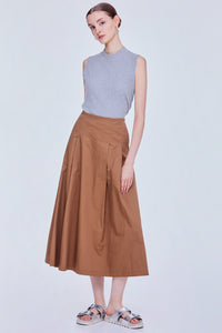 Panelled Pleats A-Line Skirt