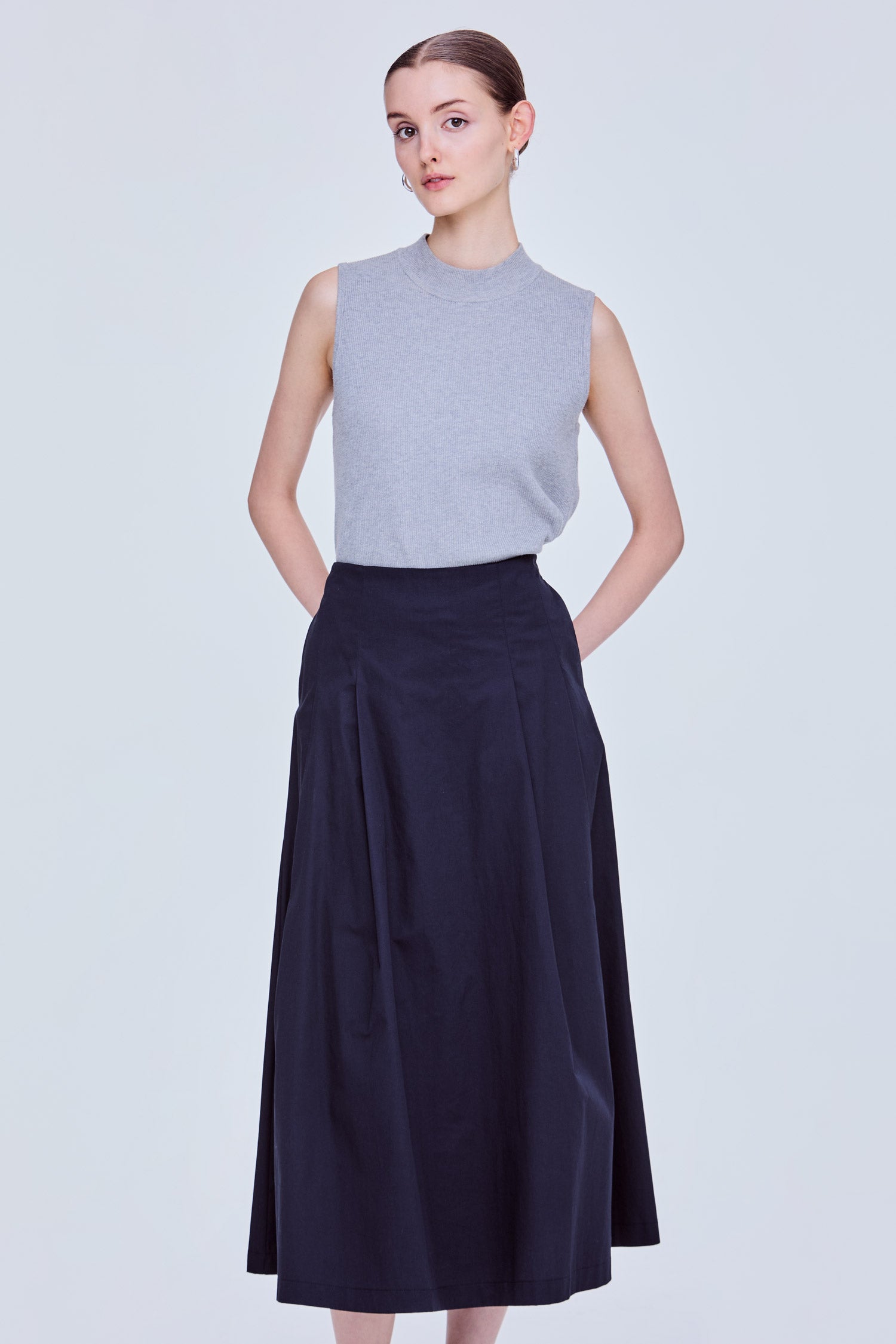 Panelled Pleats A-Line Skirt