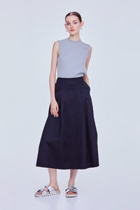 Panelled Pleats A-Line Skirt