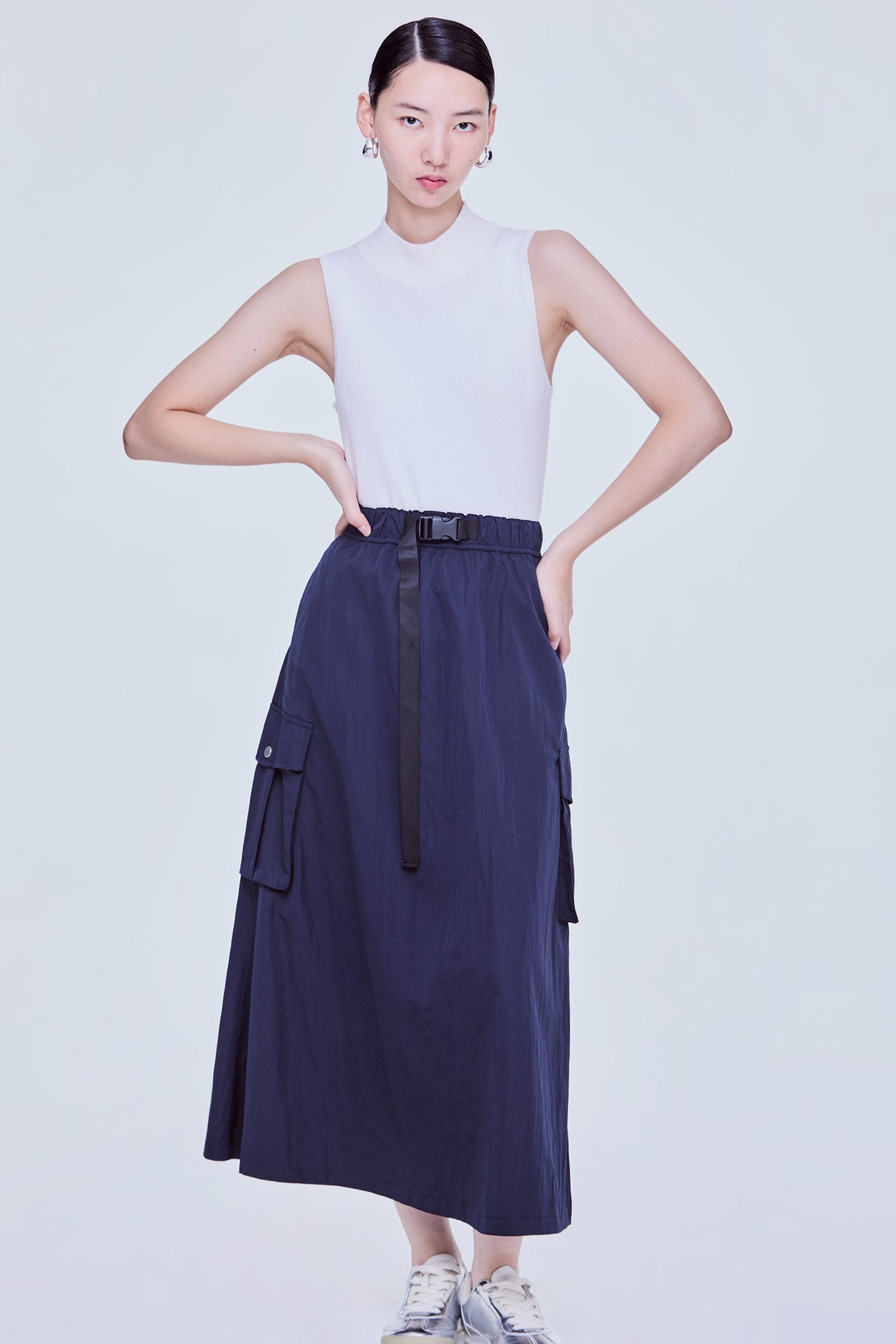 A-Line Buckled Cargo Skirt