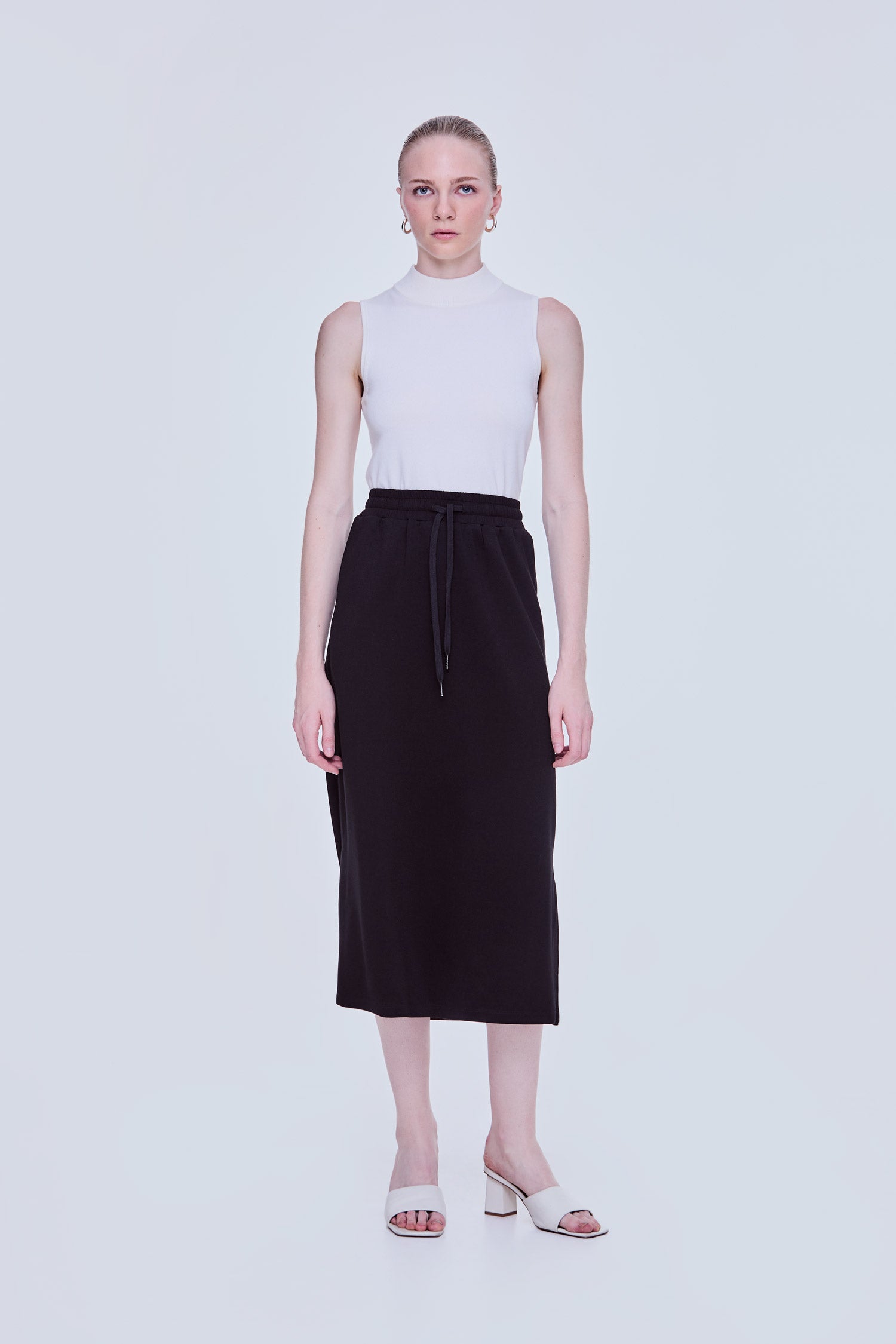 Drawstring Midi Skirt