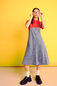 Buckle Strap Denim Dress