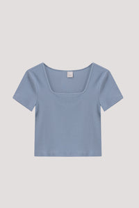 Square Neck Rib Crop Top