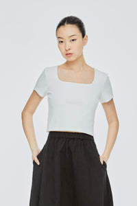 Square Neck Rib Crop Top