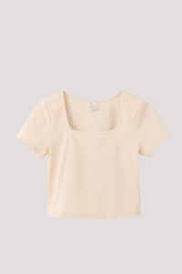 Square Neck Rib Crop Top