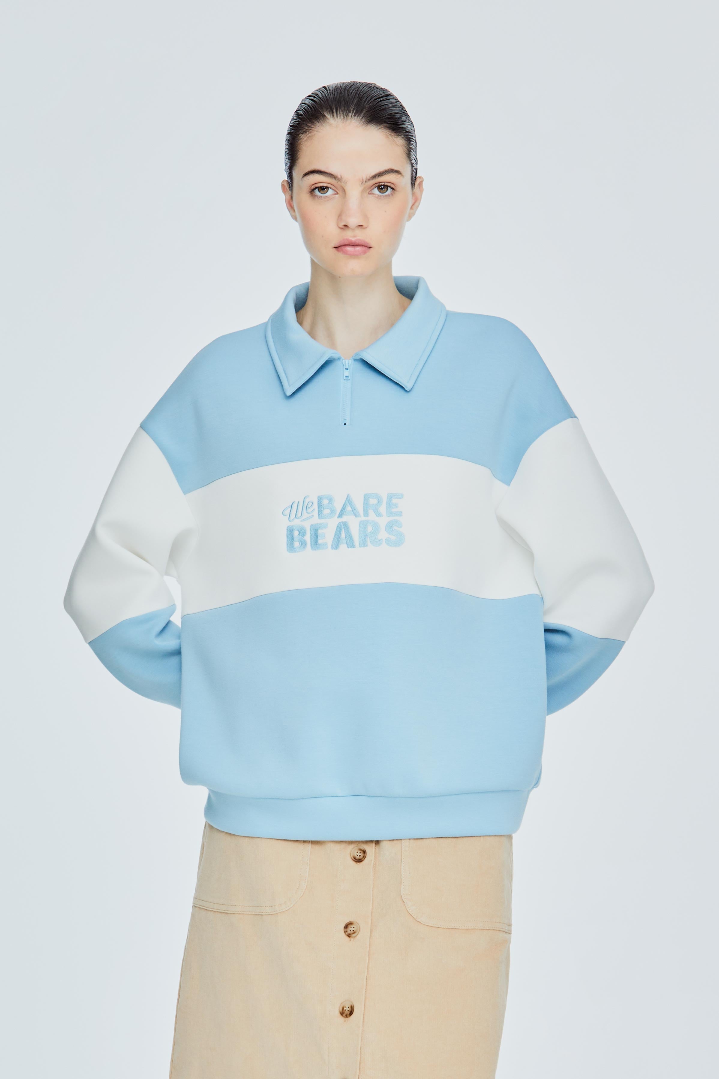 Colour Block Collared Rugby Sweatshirt