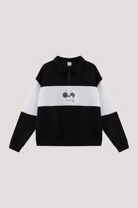 Colour Block Collared Rugby Sweatshirt
