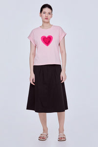 Graphic Heart Shape Tee