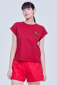Embroidered Applique Tee