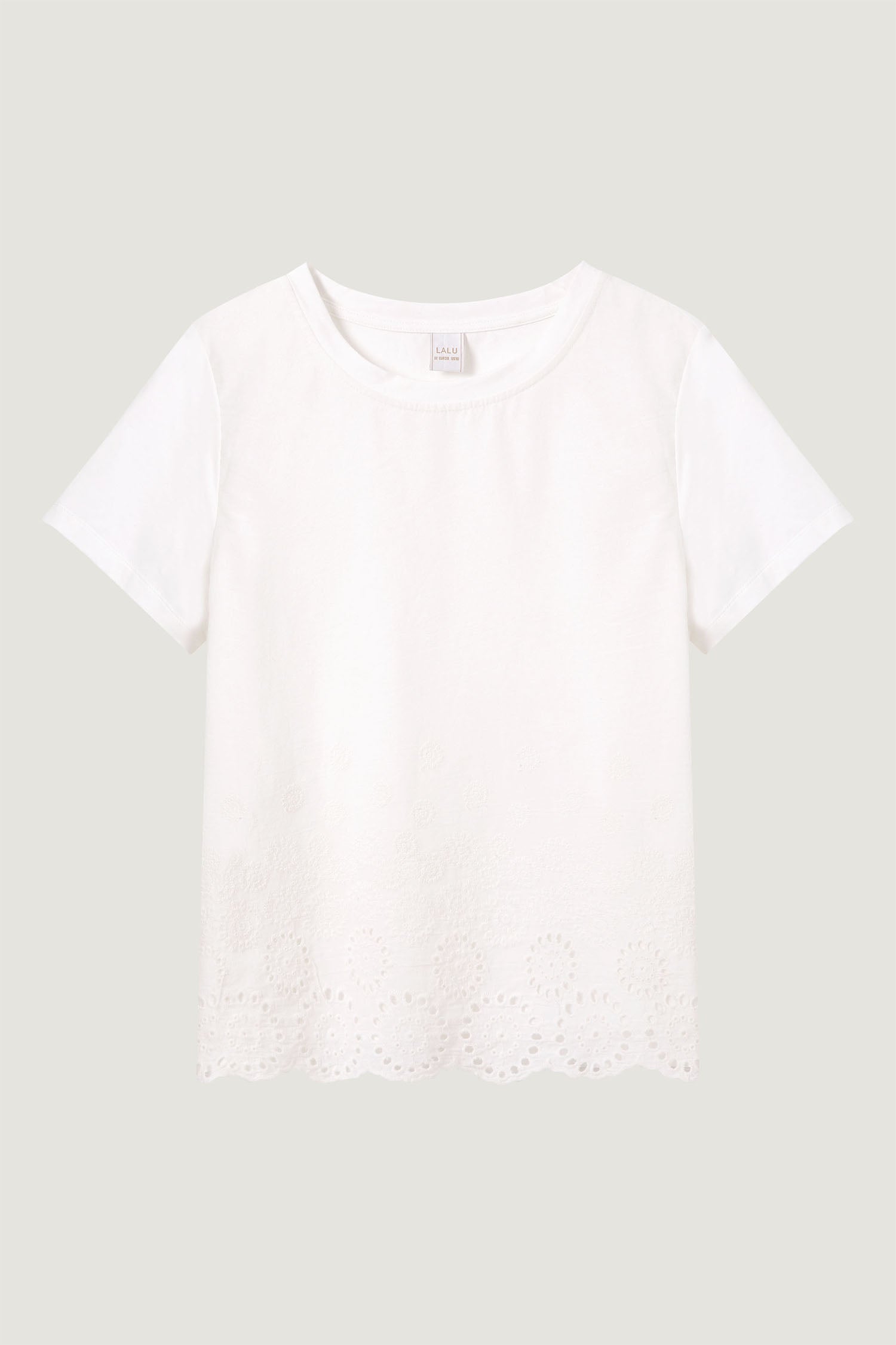 Broderie Crew Neck Tee