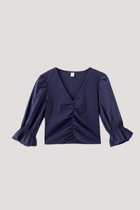 Puff Sleeve Ruched Top