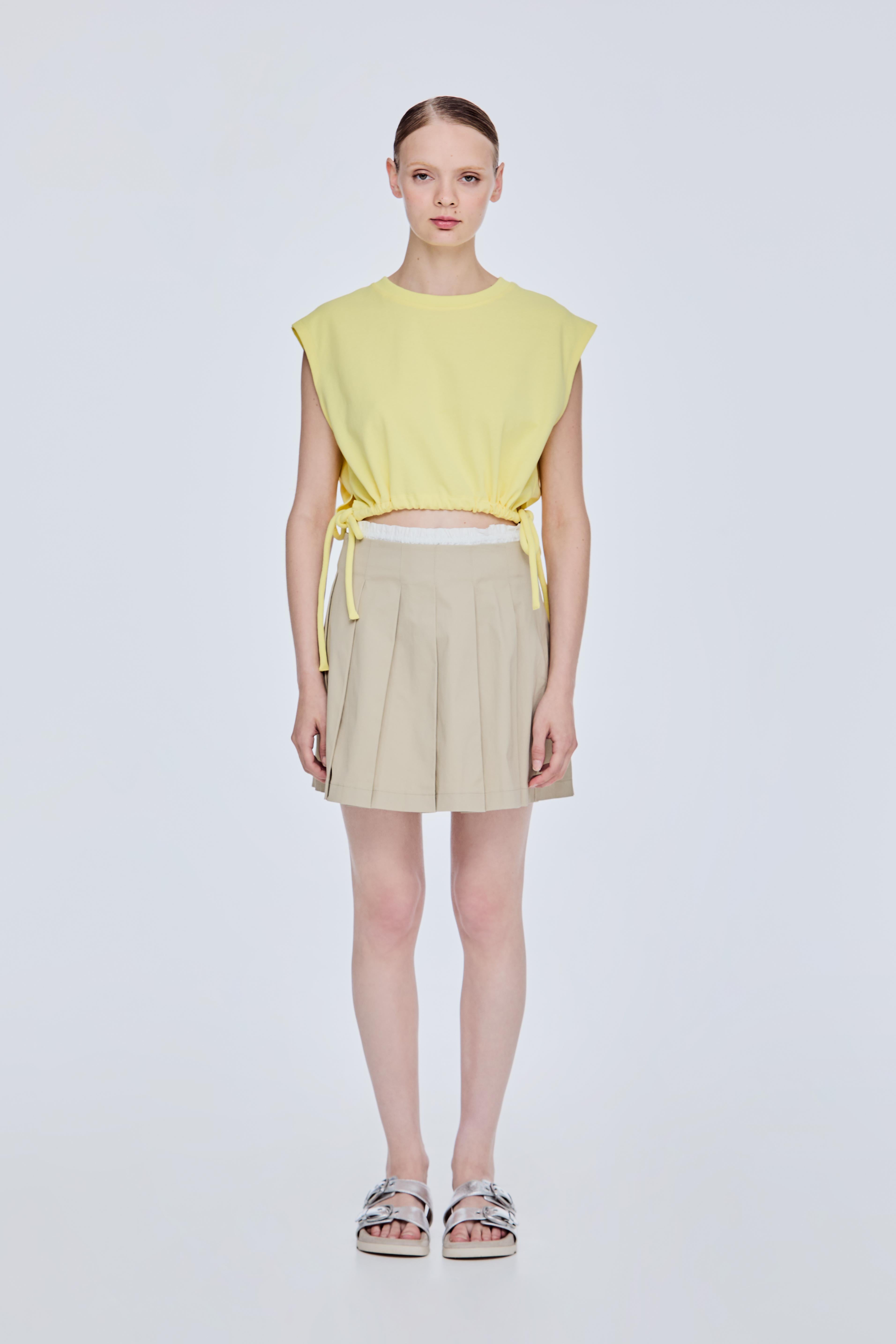 Drawstring Cropped Tee Top