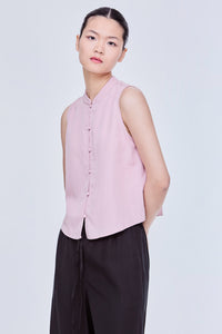 Mandarin Collar Sleeveless Top
