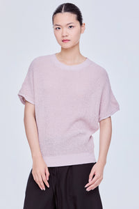 Basic Waffle Knit Top - Dusty Pink