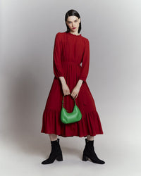 High Neck Ruffle Dress