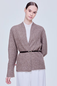 Belted Open Front Cardigan
