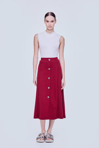 Button A-Line Skirt