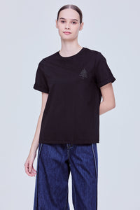 Lurex Embroidered Tee