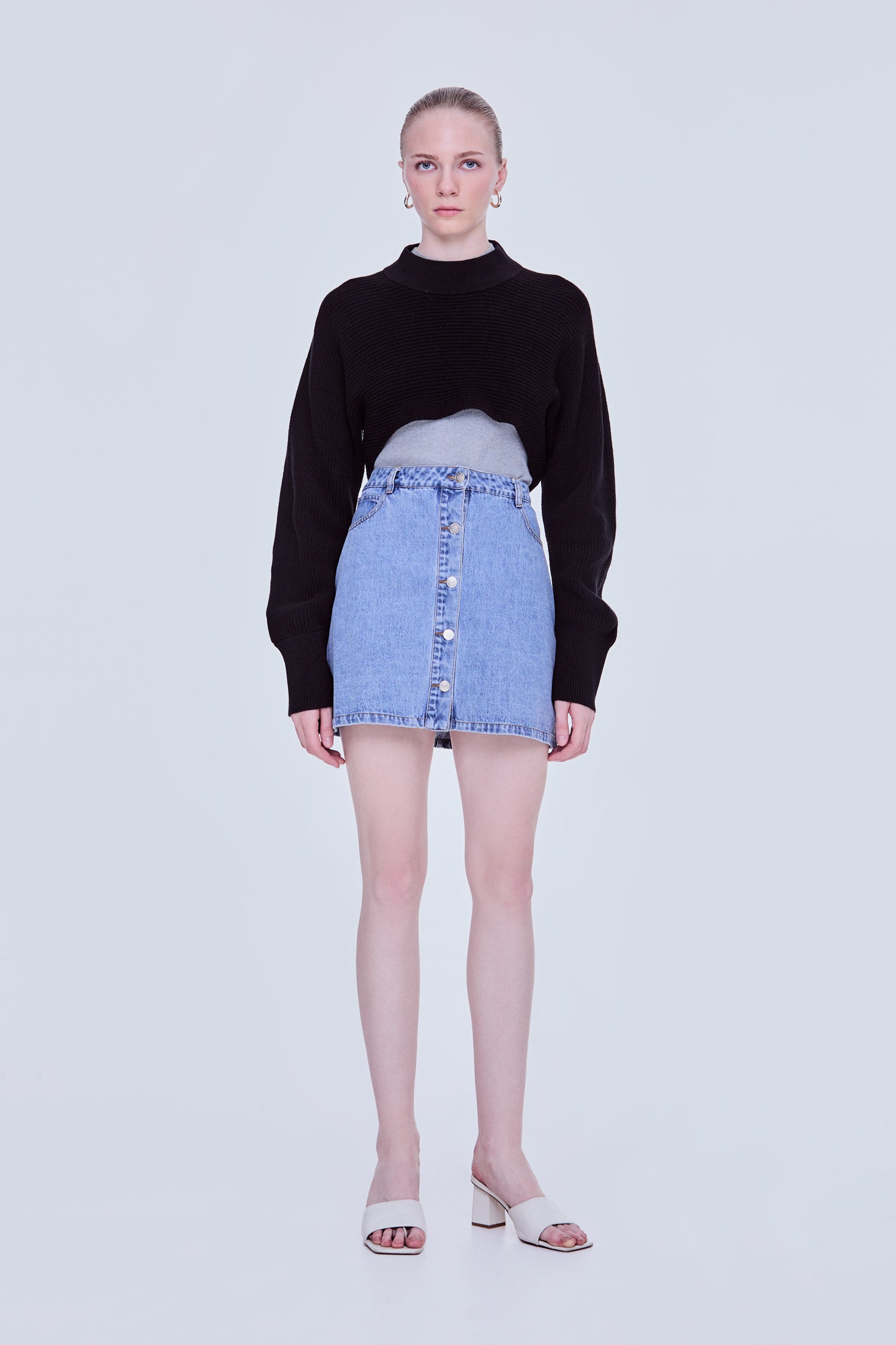 Knitted Crop Sweatshirt