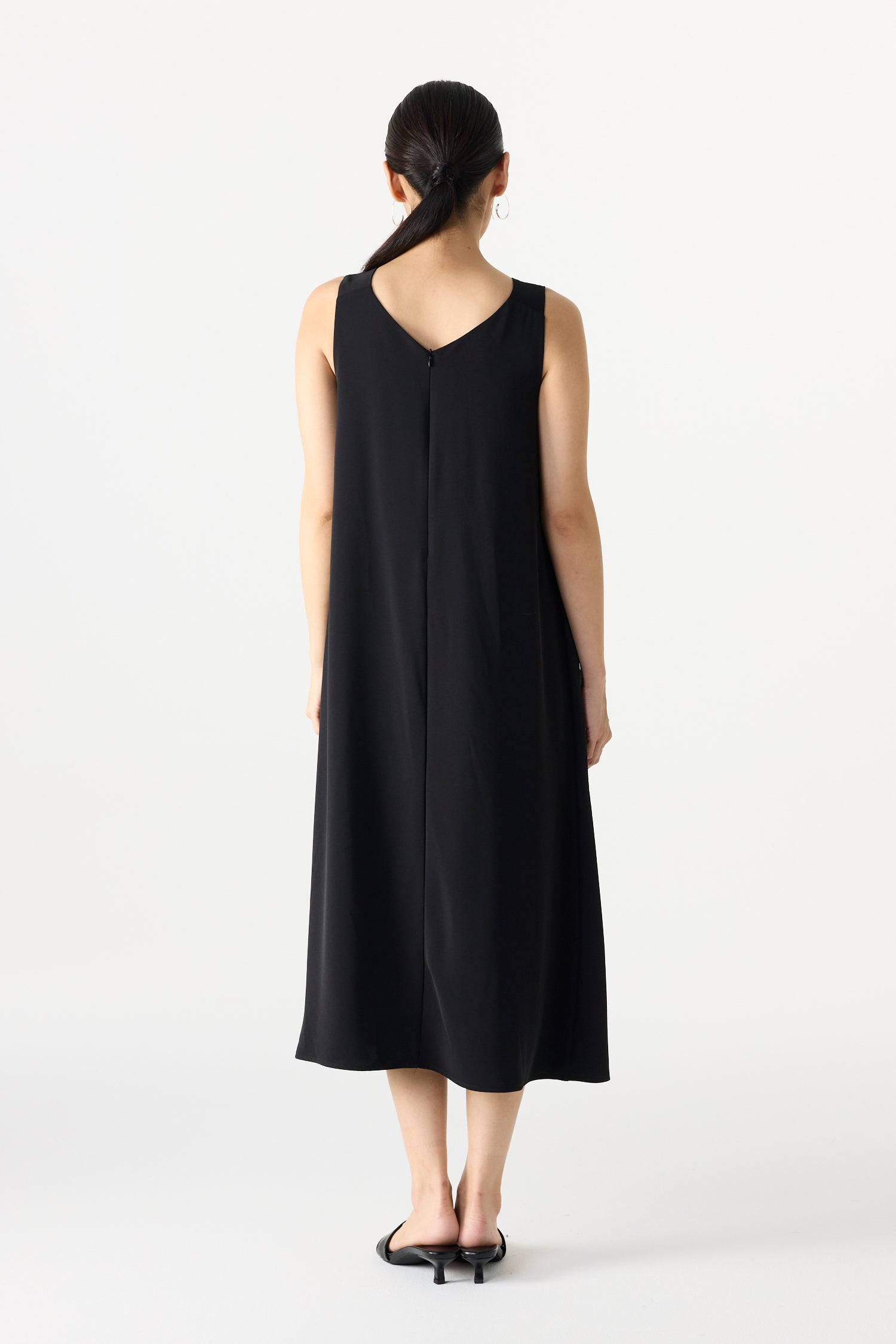 Sleeveless V-Neck Midi Dress