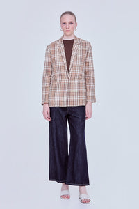 Checks Relaxed Cardigan Suit