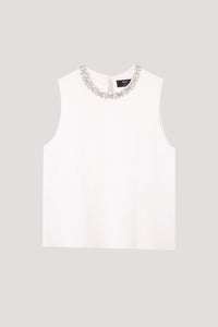 Embellished Sleeveless Knit Top