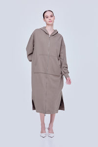 Hooded Straight-Cut Dress
