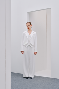 Notched Lapel Cropped Blazer