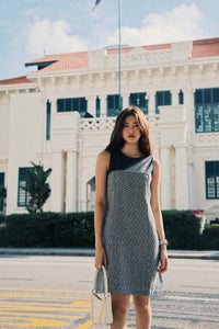 Contrast Tweed Dress