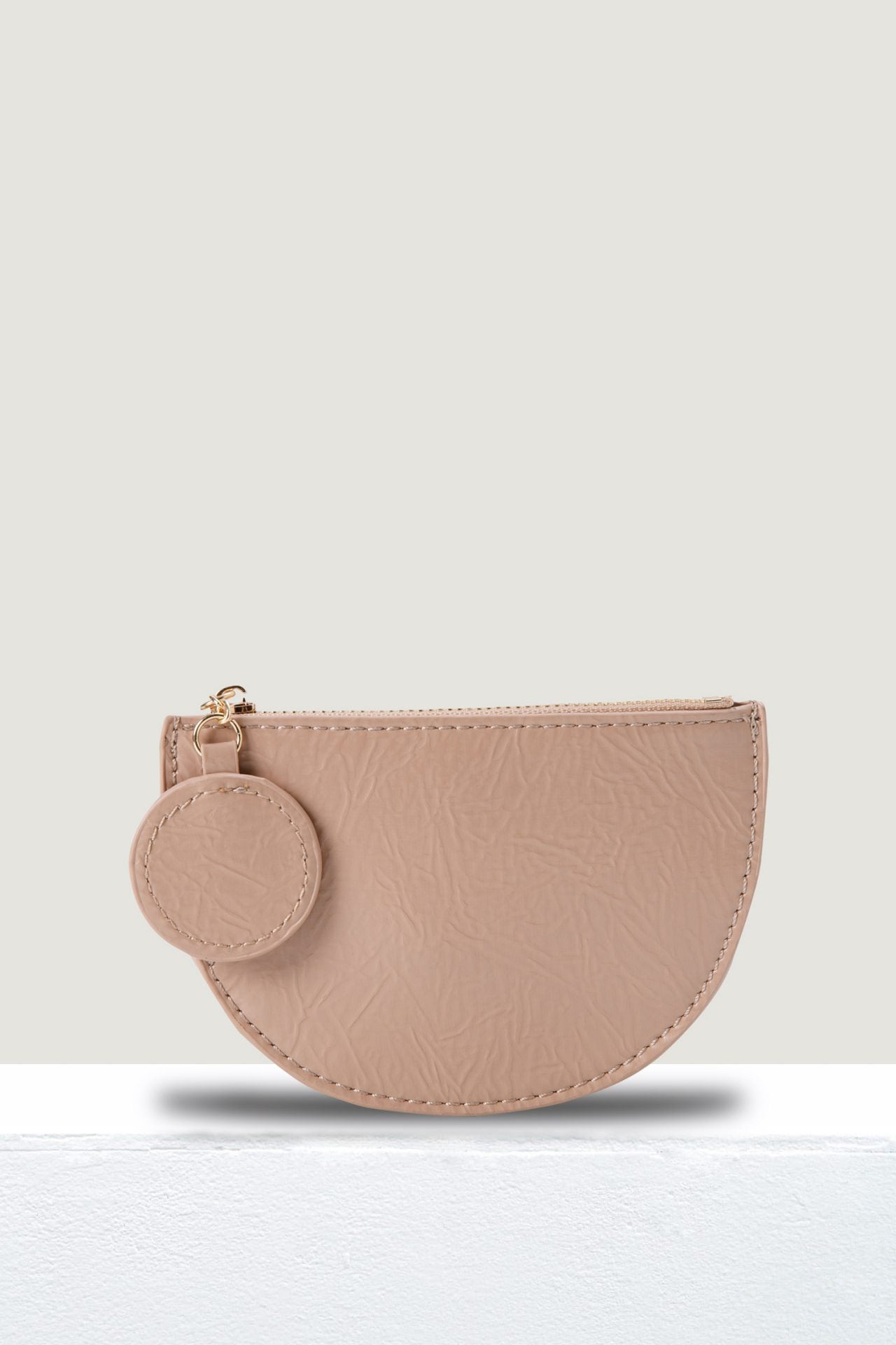 Semi-Circle Coin Purse - Beige